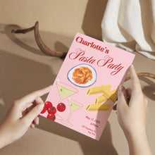 Load image into Gallery viewer, Pasta Party Invitation and Menu Set