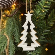 Load image into Gallery viewer, White Enamel Tree Ornament