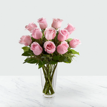 Load image into Gallery viewer, Long Stem Pink Rose Arrangement
