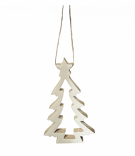 Load image into Gallery viewer, White Enamel Tree Ornament
