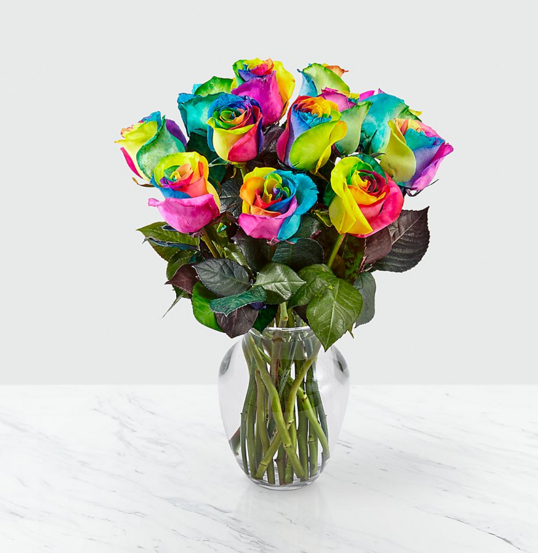 Rainbow Rose Arrangement
