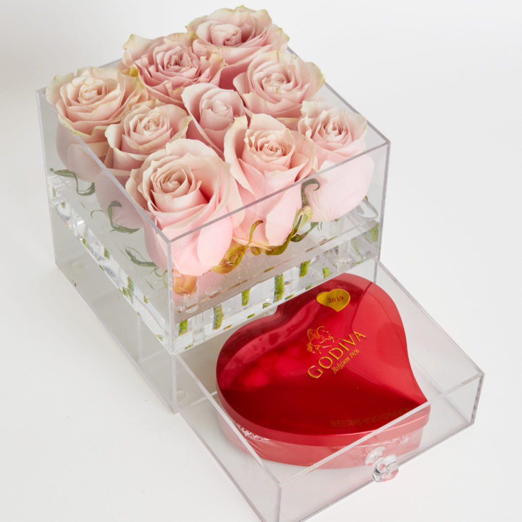 Medium Rose Acrylic Box