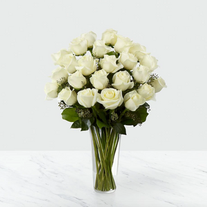 Long Stem White Rose Arrangement